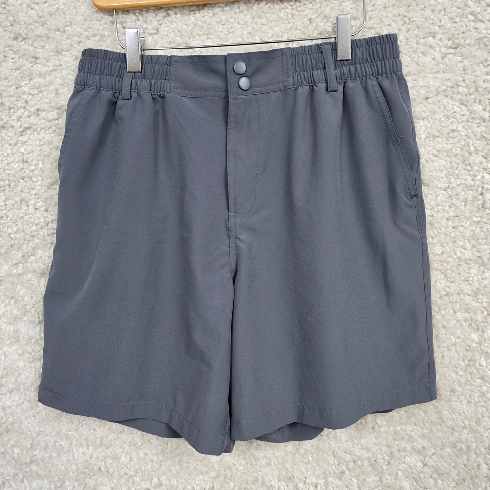 Burlebo Performance‎ Shorts Mens Large Gray Elastic Waist Stretch Outdoor